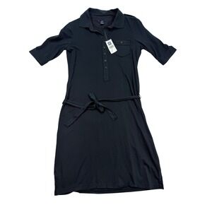 Gap Black Cotton Belted Shirt Dress Size Small NWT Short Mini Dress Short Sleeve